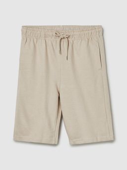 max - Boys Beige Solid Knit Shorts