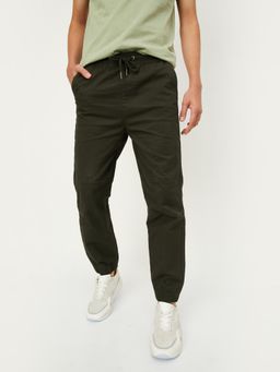 max - Boys Olive Solid Joggers