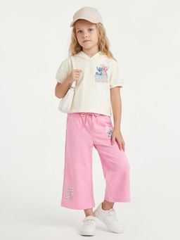 max - Girls Cream Lilo and Stitch Print Co-Ord Set