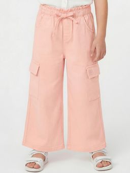 max - Girls Peach Solid Cargos