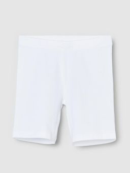 max - Girls White Solid Cycling Shorts