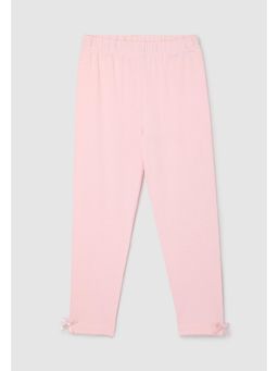 max - Girls Pink Solid Full-Length Leggings