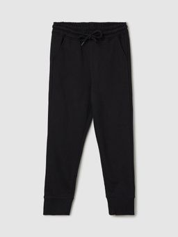 max - Boys Black Solid Cotton Joggers