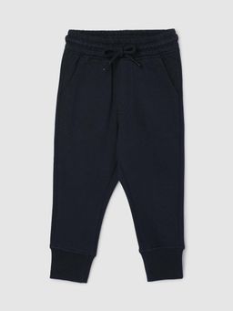 max - Boys Navy Blue Solid Elasticated Joggers
