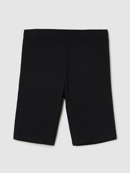 max - Girls Black Solid Cycling Shorts