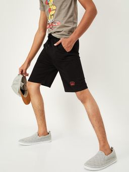 max - Boys Black Knit Drawstring Waist Shorts