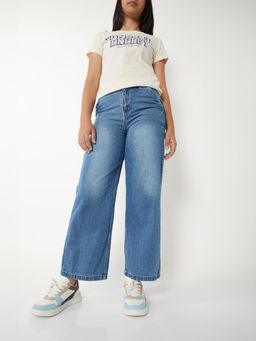 max - Girls Blue Washed Slim Fit Jeans