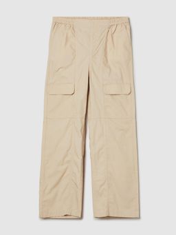 max - Girls Beige Solid Cargo Trousers