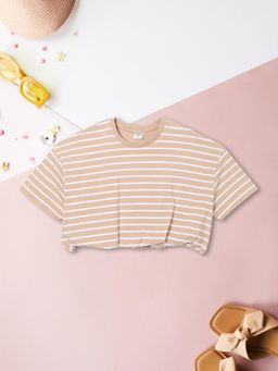 max - Girls Beige Striped Top