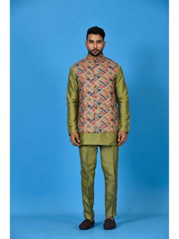 Simaaya - Multi-Colour Premium Quality Linen Blend Made Nehru Jacket