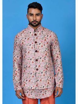 Simaaya - Pink Premium Quality Linen Blend Made Nehru Jacket