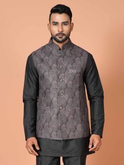 Simaaya - Grey Premium Quality Linen Blend Made Nehru Jacket