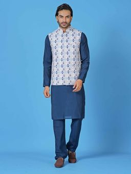 Simaaya - White Premium Quality Silk Made Nehru Jackets