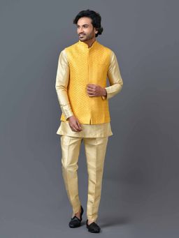 Simaaya - Yellow Premium Quality Silk Made Nehru Jacket