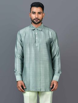 Simaaya - Green Premium Quality Satin Made Short Kurta