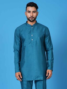 Simaaya - Teal Premium Quality Silk Made Short Kurta