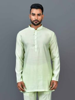 Simaaya - Green Premium Quality Silk Made Short Kurta