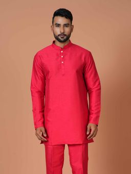 Simaaya - Pink Premium Quality Silk Made Short Kurta