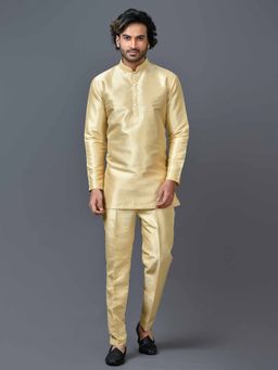 Simaaya - Cream Premium Quality Silk Made Short Kurta