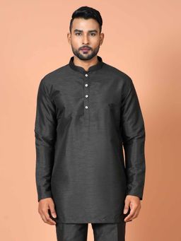 Simaaya - Black Premium Quality Silk Made Short Kurta