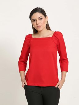 SALT Attire - Cherry Elasticated Shoulder Top