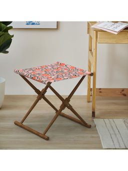 Chumbak - Bistro Foldable Stool Earthy Florals Peach