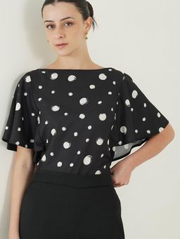 FABLE STREET - Printed Top - Black