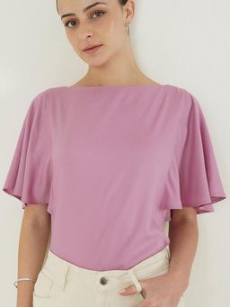 FableStreet - Boat Neck Top - Lavender