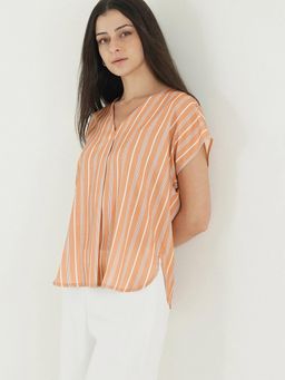FableStreet - Striped Top - Peach