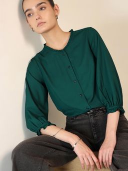 FABLE STREET - Shirt Style Top - Green