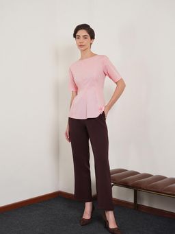 FABLE STREET - Cotton Peplum Top - Pink