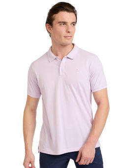 Parx - Regular Fit Solid Light Violet Polo T-Shirt