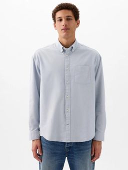 GAP - Blue Men's Full-Sleeve Button-Down Collar Shirt