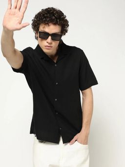 GAP - Black Men's Camp Collar Regular Fit Shirt