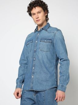 GAP - Blue Men's Full-Sleeve Denim Shirt