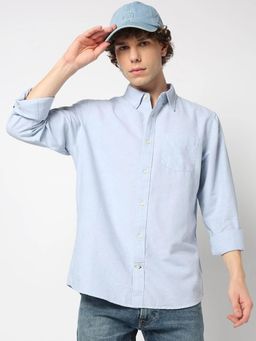 GAP - Blue Men's Oxford Button-Down Long Sleeve Shirt