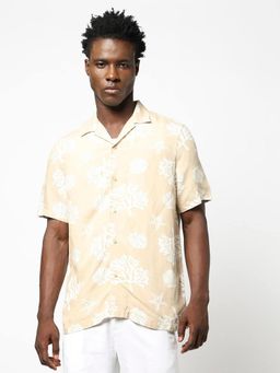 GAP - Beige Men's Floral Print Regular Fit Shirt