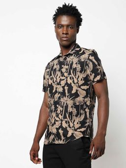 GAP - Black Men's Tropical Print Regular Fit Shirt