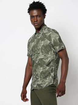 GAP - Green Men's Tropical Print Regular Fit Shirt