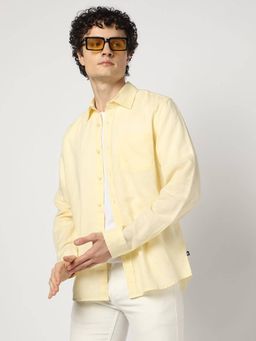 GAP - Yellow Men's Slim Fit Spread Collar Shirt