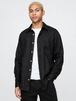 GAP - Black Men's Regular Fit Linen Shirt