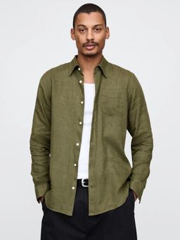 GAP - Olive Men's Regular Fit Linen Shirt