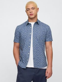 GAP - Blue Men's Floral Spread Collar Shirt