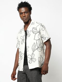 GAP - White Men's Embroidered Regular Fit Shirt