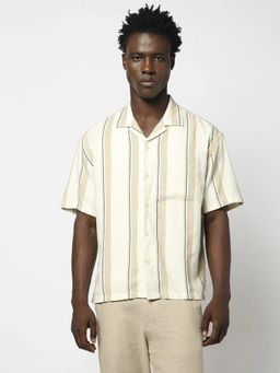 GAP - White Men's Striped Boxy Fit Shirt