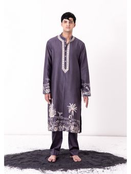 WABI SABI by Anshum-Ritesh - Merry Mermaid Purple Thread Work Kurta with Pant
