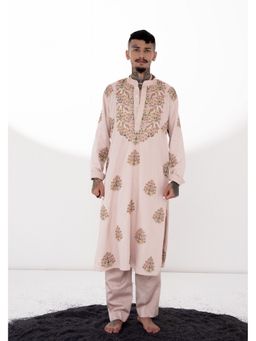 WABI SABI by Anshum-Ritesh - Two Little Birds Beige Embroidered Kurta with Pant