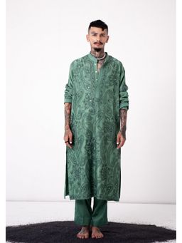 WABI SABI by Anshum-Ritesh - Power Paisley Green Printed Kurta with Pant