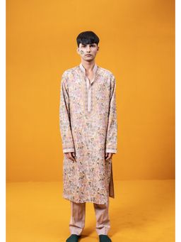 WABI SABI by Anshum-Ritesh - Floral Fantasy Pink Thread Work Kurta with Pant