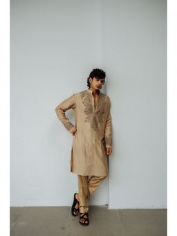 WABI SABI by Anshum-Ritesh - Adams Garland Beige Embroidered Kurta with Pant